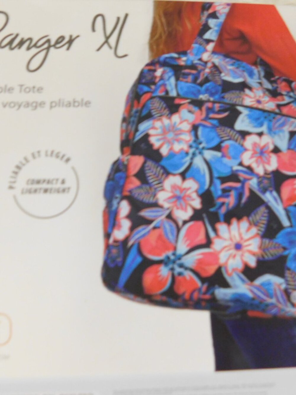 LUG Ranger XL Packable Tote Floral on Red NEW w/ Cargo Water Bottle Pockets